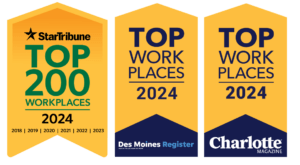 Top work place banners for Mn, IA, and NC